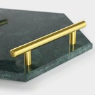 Поднос Magistro Marble, 25×29 см, мрамор, цвет изумрудный - Фото 3