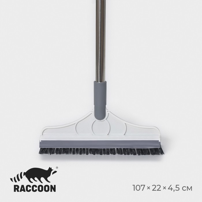 Щётка для пола и мытья труднодоступных мест, стыков, с водосгоном Raccoon, ворс углом, 3 см, 107×22×4,5 см - фото 1909421655