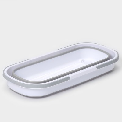 Ведро для уборки складное, 17 л, 55×25×20 см, дно 45×15 см, белое