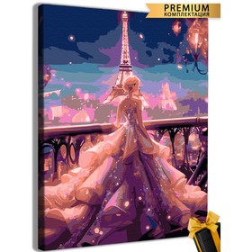 Картина по номерам "Принцесса в пышном платье в Париже" 40*50