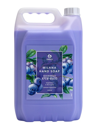 Жидкое крем-мыло Grass Milana, черника в йогурте, 5 л