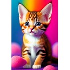 Алмазная мозаика «Рыжий котенок» 20 × 30 см, без подрамника - фото 8416090