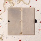 Конверт деревянный "С Днём Рождения!" ручная работа, тёмный, медведь, 16,5х8 см - фото 23504541