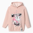 Толстовка (худи) для девочки MINAKU: CRUSH, цвет розовый, рост 110 см - фото 320810724
