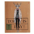 Тетрадь 48 листов в клетку "Сегодня мой день!", обложка крафт картон, МИКС - фото 23353242