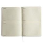 Ежедневник недатированный А5, 160 листов MEGAPOLIS VELVET, твёрдая обложка, искусственная кожа, ляссе, на резинке, тонированный блок 70 г/м2, белый - фото 23441194