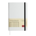 Ежедневник недатированный А5, 160 листов MEGAPOLIS VELVET, твёрдая обложка, искусственная кожа, ляссе, на резинке, тонированный блок 70 г/м2, белый - фото 23441197