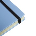 Ежедневник недатированный А5, 160 листов MEGAPOLIS VELVET, твёрдая обложка, искусственная кожа, ляссе, на резинке, тонированный блок 70 г/м2, зефирный голубой - Фото 3