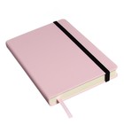 Ежедневник недатированный А5, 160 листов MEGAPOLIS VELVET, твёрдая обложка, искусственная кожа, ляссе, на резинке, тонированный блок 70 г/м2, зефирный розовый - фото 23353390