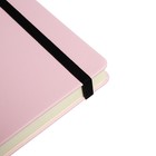 Ежедневник недатированный А5, 160 листов MEGAPOLIS VELVET, твёрдая обложка, искусственная кожа, ляссе, на резинке, тонированный блок 70 г/м2, зефирный розовый - фото 23353391