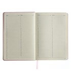 Ежедневник недатированный А5, 160 листов MEGAPOLIS VELVET, твёрдая обложка, искусственная кожа, ляссе, на резинке, тонированный блок 70 г/м2, зефирный розовый - фото 23353393