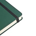 Ежедневник недатированный А5, 160 листов MEGAPOLIS VELVET, твёрдая обложка, искусственная кожа, ляссе, на резинке, тонированный блок 70 г/м2, тёмно-зелёный - фото 23353442
