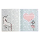 Тетрадь 48 листов в клетку "Девочка и единорог", обложка мелованный картон, матовая ламинация Soft Touch, МИКС - фото 23353682