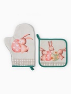 Набор кухонный «Этель. Пасхальный кролик»: варежка-прихватка 20×28 см, прихватка 19×19 см,100% хлопок - Фото 4