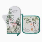Набор кухонный «Этель. Лесная сказка»: варежка-прихватка 20×28 см, прихватка 19×19 см,100% хлопок - Фото 2