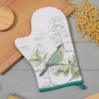 Варежка - прихватка «Этель. Птицы», 20×28 см, саржа, 100% хлопок, ватин 250 г/м² - Фото 1