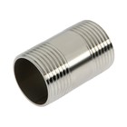 Бочонок ZEIN, 1", длина 50 мм, наружная резьба, нержавеющая сталь, фасовка 2 шт. (комплект 2 шт) - фото 25497853