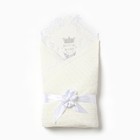 Конверт-одеяло вязаный "Royal Baby", цвет молочный, рост 56-64 см - фото 11850282
