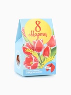 Печенье с предсказанием «8 марта» тюльпаны, 1 шт., красное - Фото 2