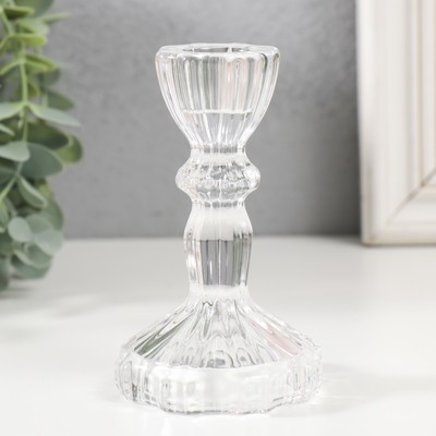 Стеклянный подсвечник на 1 свечу «Воздух. Колонна», прозрачный, 6.3×6.3×11 см