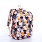 Рюкзак школьный из текстиля на молнии, 3 кармана, пенал, цвет разноцветный/оранжевый - Фото 5