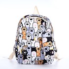 Рюкзак школьный из текстиля на молнии, 3 кармана, пенал, цвет разноцветный/серый - фото 320772179