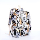 Рюкзак школьный из текстиля на молнии, 3 кармана, пенал, цвет разноцветный/серый - фото 11073334