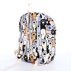 Рюкзак школьный из текстиля на молнии, 3 кармана, пенал, цвет разноцветный/серый - фото 11073335