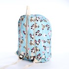 Рюкзак школьный из текстиля на молнии, 3 кармана, пенал, цвет голубой - фото 11073342