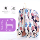 Рюкзак школьный из текстиля на молнии, 3 кармана, пенал, цвет разноцветный - фото 12052521