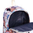 Рюкзак школьный из текстиля на молнии, 3 кармана, пенал, цвет разноцветный - фото 11073357