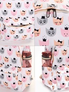 Рюкзак школьный «Котятки», с пеналом, 29×12×41 см, белый - Фото 7