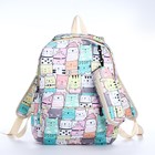 Рюкзак школьный из текстиля на молнии, 3 кармана, пенал, цвет разноцветный - фото 320772227
