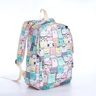 Рюкзак школьный из текстиля на молнии, 3 кармана, пенал, цвет разноцветный - фото 11073382