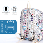 Рюкзак школьный из текстиля на молнии, 3 кармана, пенал, цвет разноцветный - фото 12052543
