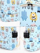 Рюкзак школьный «Монстрики», с пеналом, 29×12×41 см, голубой - Фото 9