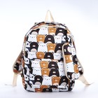 Рюкзак школьный из текстиля на молнии, 3 кармана, пенал, цвет белый/коричневый - фото 109448810