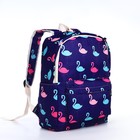 Рюкзак школьный из текстиля на молнии, 3 кармана, пенал, цвет фиолетовый - фото 11073424