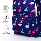 Рюкзак школьный из текстиля на молнии, 3 кармана, пенал, цвет фиолетовый - фото 12052553