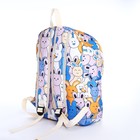 Рюкзак школьный из текстиля на молнии, 3 кармана, пенал, цвет голубой/разноцветный - Фото 3
