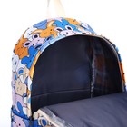 Рюкзак школьный из текстиля на молнии, 3 кармана, пенал, цвет голубой/разноцветный - Фото 5