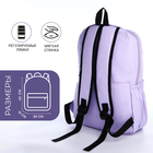 Рюкзак школьный из текстиля на молнии, 3 кармана, цвет сиреневый - фото 12052563