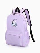 Рюкзак школьный на молнии, с карманами, с принтом, размер 30×12×43 см, сиреневый - Фото 9