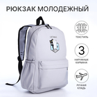 Рюкзак школьный из текстиля на молнии, 3 кармана, цвет серый - фото 321714629