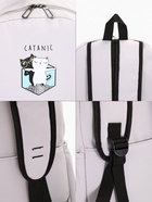 Рюкзак школьный на молнии, с карманами, с принтом, размер 30×12×43 см, серый - Фото 6