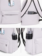 Рюкзак школьный на молнии, с карманами, с принтом, размер 30×12×43 см, серый - Фото 5