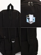 Рюкзак школьный на молнии, с карманами, с принтом, размер 30×12×43 см, чёрный - Фото 5