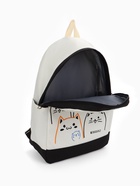 Рюкзак школьный на молнии, с карманами, с рисунком, размер 30×14×43 см, чёрный - Фото 10