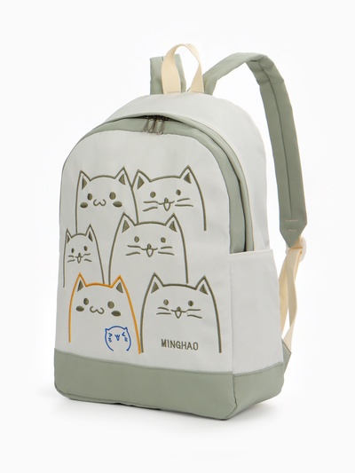 Рюкзак школьный на молнии, с карманами, с рисунком, размер 30×14×43 см, зелёный