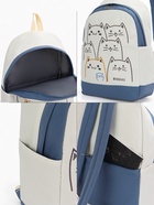 Рюкзак школьный на молнии, с карманами, с рисунком, размер 30×14×43 см, синий - Фото 5